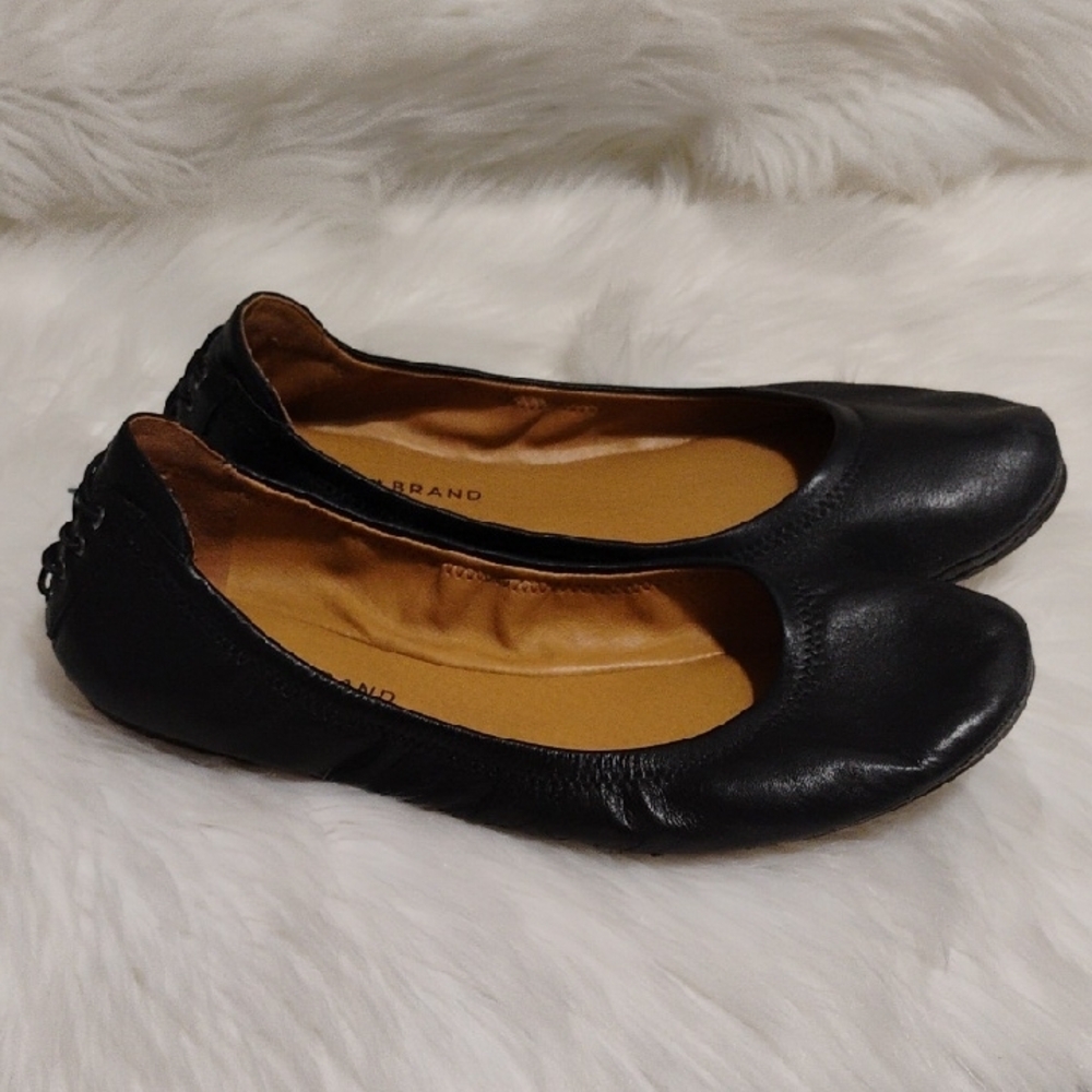(#47) Lucky Brand Black Leather Ballet Flats Sz.11 - Picture 6 of 8